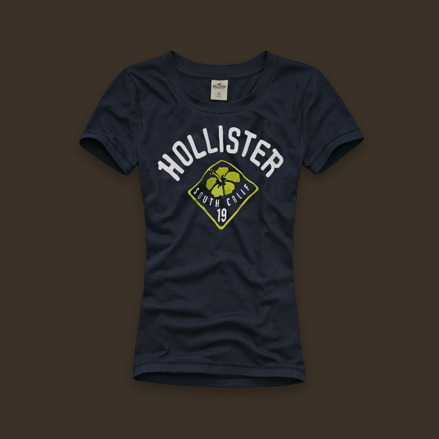 Hollister Mujeres De Cuello Redondo Corto Remera HCO4866